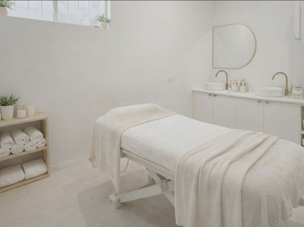 A calm, light filled treatment room at Verve Noosa